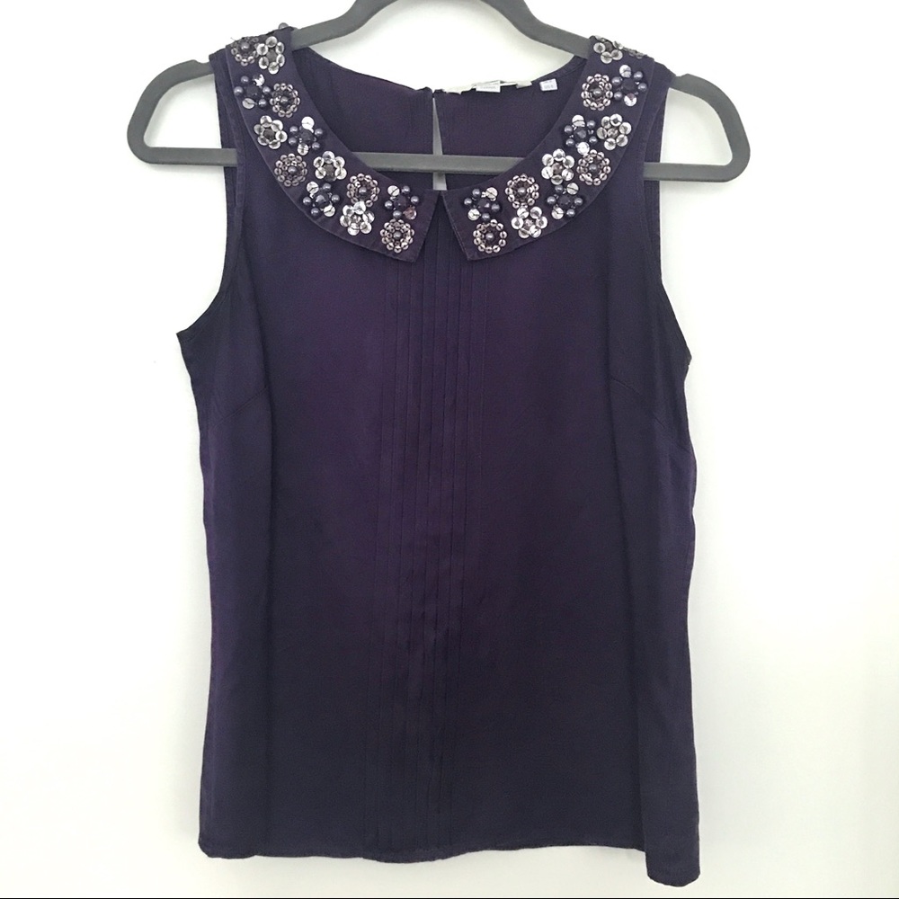 Boden Embellished Collar Blouse